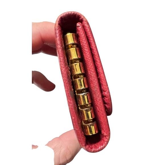 Auth Prada Red Saffiano Leather Key Holder Case 6 Ring - Picture 13 of 15